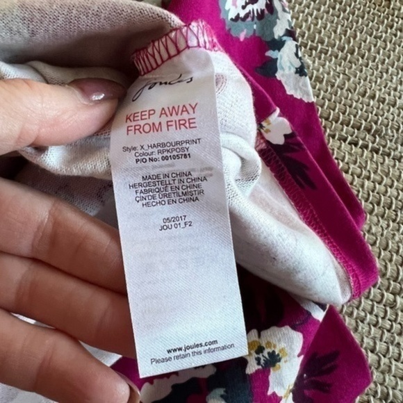 JOULES Harbour Print Jersey Top in Ruby Pink Rosy - Picture 11 of 15